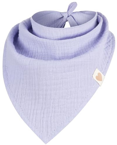 Smarilla Halstuch Dreieckstuch Bindetuch Kopftuch Uni Mädchen Junge Baby Musselin, Farbe: Flieder