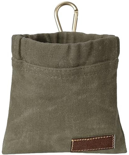 1Pcs Small Dog Treat Pouch Bag, Dog Treat Bag, Hand-Free Dog Treat Bag with Automatic Closure, Little Dog Training Treats Bag with Carabiner Waterproof for Pet Puppy Travel or Outdoor Use (Green)