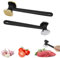 Druuzyl 2 piezas Martillo Carne, Martillo Picador de Doble Cara Antiadherente, Mazo para Carne Acero Inoxidable, ablandador con Mango Antideslizante, para filetes, Pollo, Cerdo