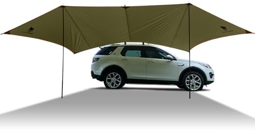 GEERTOP Large Car Side Camping Awning 19 x 11 ft SUV Canopy Tarp Waterproof Outdoor Vehicle Sun Shade Shelter for Truck, MPV, Van, Campers
