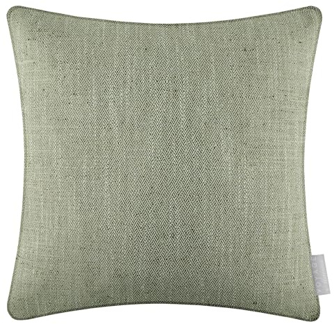 Voyage Maison Jedburgh Feather Filled Cushion – Herringbone Textured Woven Artisan Country Décor (Sage - 50x50cm)