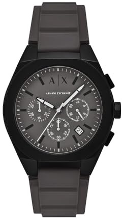Armani Exchange Montre pour Homme, Mouvement chronographe à quartz et boîtier de 42 mm avec bracelet en silicone