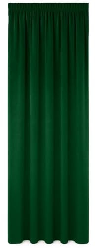 ZOLTA Luxuriöser Samtvorhang 140x250 cm - Grün mit Band – Hochwertiger Velvet Vorhang, Premium-Dekoration, Fertig zum Aufhängen, Edles Design, Klassisch, Pflegeleicht, 280 g/m²