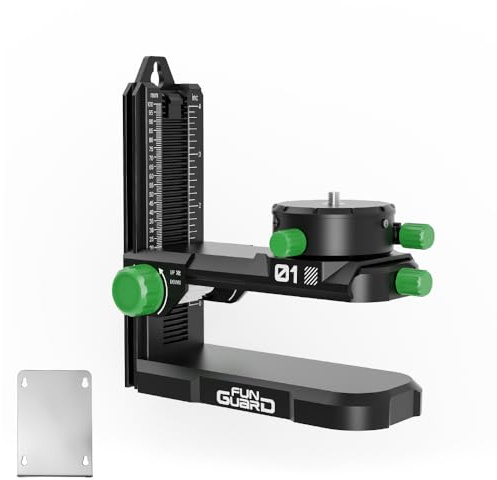 Funguard Laser Level Adapter, Magnetic Bracket, 360° 1/4-20 Male Thread | Fine-tuning, Multifunctional Magnetic Pivoting Base, Adjustable Support, Height Adjustment