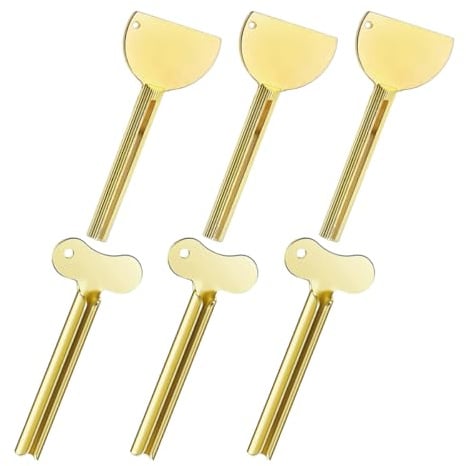 IWOWHERO Metall Zahnpastatubenspender Robuster Tubenquetscher 6 Stück aus Zinklegierung Elegant und Langlebig für Zahnpasta und Creme für Friseursalons