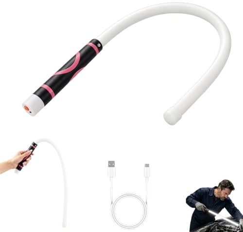 77 cm Flexible LED-Taschenlampe, Biegsame LED Arbeitsleuchte, USB-C Aufladbare Werkstattlampe, Wasserdichtes Silikon, 3 Beleuchtungsmodi, Bis zu 800 lm, Für Werkstatt & KFZ, Energieeffizienzklasse A