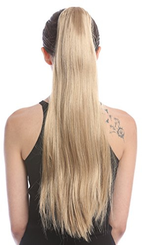 WIG ME UP - JL-3079-22T Extension Haarteil Zopf Blond Haarverlängerung mit Butterfly-Klammer glatt lang ca. 70 cm
