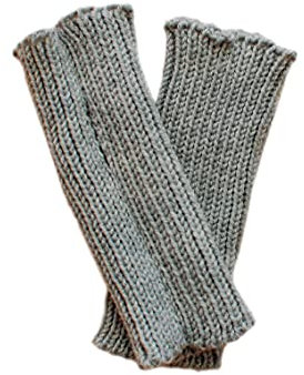 Armstulpen aus 100 % Merinowolle, gestrickt, hellgrau, 3-4 Jahre