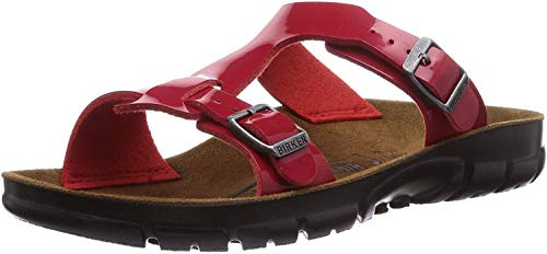 Birkenstock Sandalen Damen Sommer - Sofia - Anatomisch geformtes Kork-Latex-Fußbett - Flache Sandaletten mit modischer T-Spange und verstellbaren Riemen - Sommerschuhe
