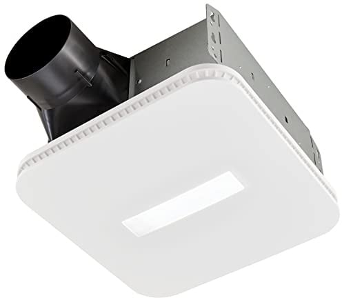 Broan-NuTone AE110LK Flex Bathroom Exhaust Ventilation Fan with LED Light, ENERGY STAR Certified, 110 CFM, 1.0 Sones, White