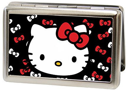 Buckle Down herren Metal Wallet - Hello Kitty Close-up W/mini Bows Fcg Black/re Geldbörse - mehrfarbig -