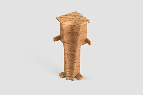 EGGER Innenecke Sockelleiste Buche natur für einfache Montage von 60mm Laminat Fußleisten | Inhalt 2 Stück | Kunststoff robust | Holz Optik natur braun