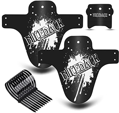 NICEDACK MTB Schutzbleche,Fahrrad Mudguard 2 Stücke MTB Mud Guard Mountainbike Hinten und Vorne Schlamm schaber Spritzschutz (A-Schutzbleche, A-Weiß)