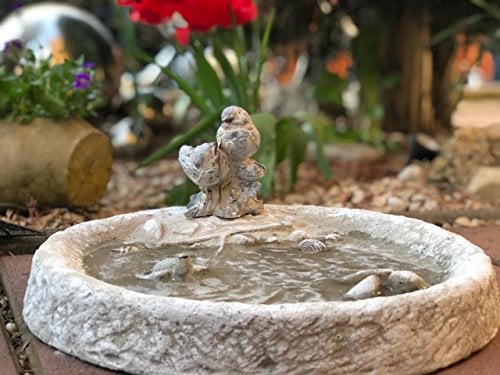 Radami Vogeltränke Vogelbad Wasserstelle Vogelbecken Schildkröte GRAU Vogelpaar