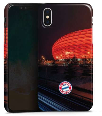 Premium Case kompatibel mit Apple iPhone X Smartphone Handyhülle Schutzhülle glänzend FC Bayern München FCB Stadion