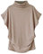 iHENGH Damen Top Bluse Bequem Lässig Mode T-Shirt Frühling Sommer Blusen Frauen Rollkragen Kurzarm Baumwolle Solide Casual Top(Khaki, L)