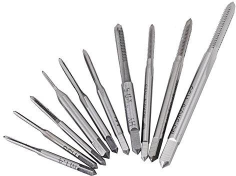 Fydun Gewindebohrer 10 Stück Mini M1 bis M3.5 Maschinen Hand Gewinde Bohrer Schnellarbeitsstahl Gewindeschneidwerkzeug Set Bohrer Werkzeug Set