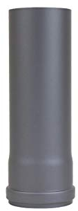 LANZZAS Pelletrohr Verlängerung 250 mm, im Durchmesser DN Ø 80 mm, in gussgrau, Pelletrohr-, Ofenrohr-, Rauchrohr- Verlängerung, für Ihren Pelletofen.