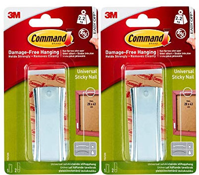 Command 17047 Sawtooth Universal Sticky Nail Damage Free Frame Hanging Hooks (2 Packs)