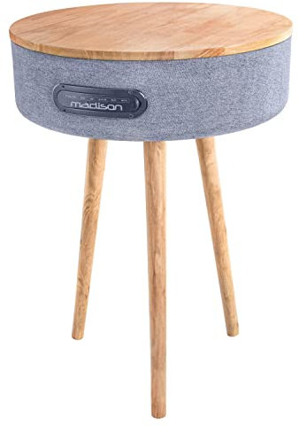 MAD-RETROTABLE - Madison - TABLE CONNECTEE AVEC ENCEINTE BLUETOOTH AVEC USB, MICRO-SD, BATTERIE & CHARGEUR