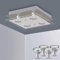 Allesgute 4 Way LED Ceiling Spot Fittings Square Kitchen Brushed Chrome Spotlights Ceiling Mounted, with 4 X GU10 Bulbs Warm White 3000K 5W