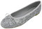 Feversole Women's Macaroon Shiny Memory Foam Cushion Insock Glitter Around Toe Ballet Flat Pumps Glitter Silver 6