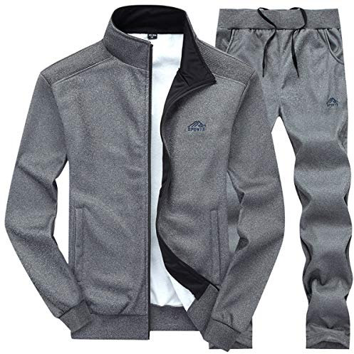 LBL Track Suits for Men Set Hoodie and Joggers Set Long Sleeve Warm Sports Suits Dark Grey S