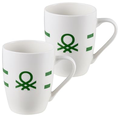 UNITED COLORS OF BENETTON. BE162 SURTIDO SET 2PC TAZA PORCELANA NEW BONE CHINA CON LOGO RAINBOW