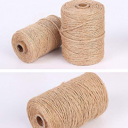 WEDSA Corde de Chanvre de Haute qualité 3MM Corde de Chanvre écologique Originale Corde de Jute Faite à la Main décorative 100 mètres de Jute Naturel Durable-par défaut