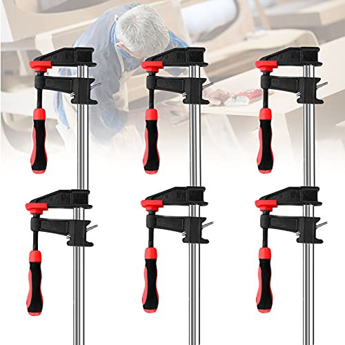 BOVDC Morsetto da Falegname Una Sola Mano, Morsetti da Falegname Professionali in Ferro 6 Pezzi, Lavorazione Legno Cricchetto Morsetti per Produzione Manuale Industriale 6 Pollici