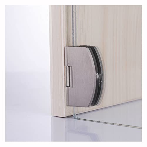Glastürscharnier Schrank Vitrine Weinschrank Clip Türscharnier geeignet für 5-8 mm Glas ohne Bohren [Silber] (4 Paar (= 8 Stück)
