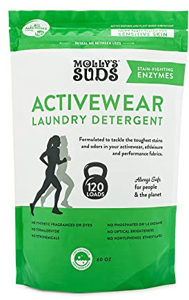 Molly's Suds Active Wear Waschmittel Pulver I Natürliches extra starkes Waschpulver, schmutzabweisend und sicher für Aktivbekleidung und empfindliche Haut I 120 Waschladungen