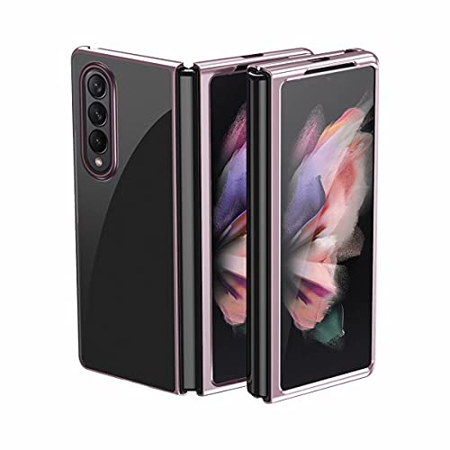YukeTop Schutzhülle für Samsung Galaxy Z Fold 3, faltbar, Rundumschutz, Hartschale, stoßfest, für Samsung Galaxy Z Fold 3 (Roségold)