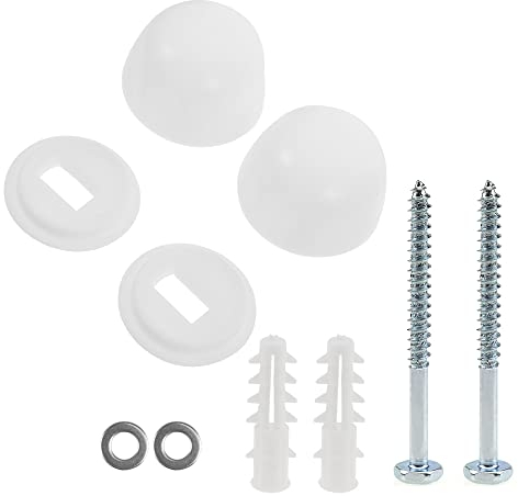 JPGhaha Toilet Pan Floor Fixing Kit M6 77mm Long Screws Universal Toilet Bolt Caps Wall Plugs Special Washers End Caps Kit Toilet Bidet Anchor Bolts Repair Fixing Kit Bathroom 3 Set