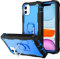 Hitaoyou iPhone 11 Case, Heavy Duty 3 in 1 Full Body Rugged Shockproof Hybrid Hard PC Soft Rubber Bumper Drop Protective Case for iPhone 11 Blue
