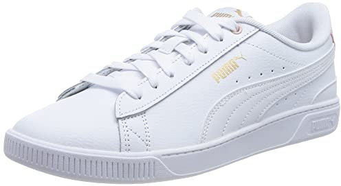 PUMA Women's Fashion Shoes VIKKY V3 LTHR Trainers & Sneakers, PUMA WHITE-ROSE DUST-PUMA GOLD, 40