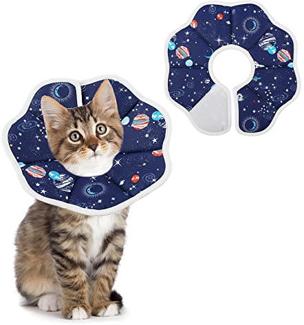 TIESOME Weiche Katze Kegel Kragen, einstellbare kleine Welpe Erholung Kragen nach der Operation leichtes bequemes Haustier schützende Baumwolle Kegel für Katze Kätzchen verhindern, DASS lecken Wunden