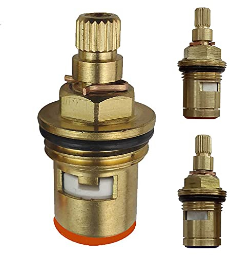 Cartouche de robinet d'eau de rechange en cuivre pour robinet en céramique, presse-étoupe en laiton, accessoires de salle de bain, quart de tour, 20 dents, rotation antibloque, filetage unique,