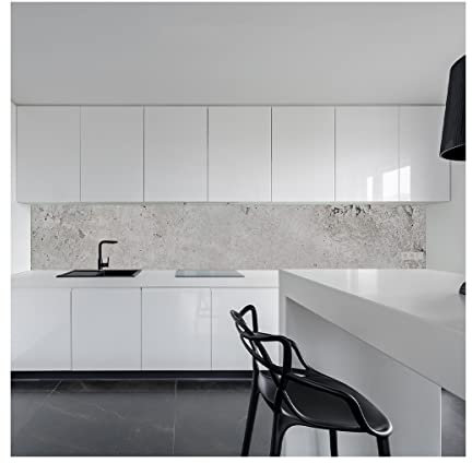 Küchenrückwand Spritzschutz Fliesenspiegel Küche Wandschutz Aluverbund Beton Grob - 0936 300x50cm glänzend