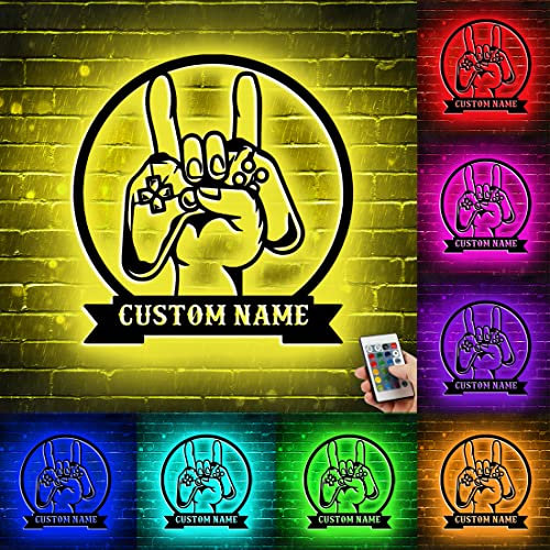 Segno al neon del giocatore personalizzato per la decorazione della parete, Gamepad Controller forma luci al neon segno accessori per la sala da gioco, cool console di gioco