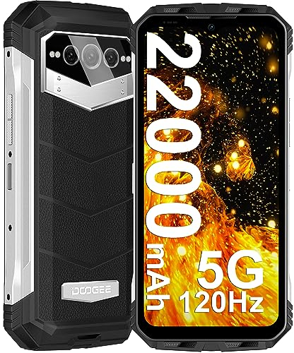 DOOGEE VMAX 5G Outdoor Handy ohne Vertrag, 20GB+256GB Dimensity 1080, 22000mAh Großer Akku, 108MP Kamera, 6.6 FHD+ 120hz Outdoor Smartphone Android Dual SIM IP68 Wasserdicht OTG NFC