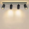 URing LED-Deckenleuchte mit 4 Spots, Deckenstrahler, schwenkbar & schwenkbar, LED-Beleuchtung mit Unterlicht, 11 W + 4 x 5 W, GU10, 3000 lm, Warmweiß 3000 K, für Küche, Wohnzimmer, Schwarz matt