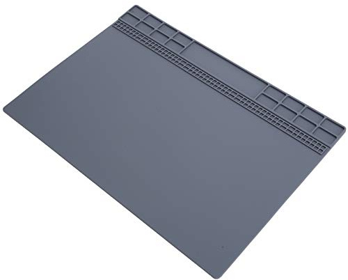 YUYTE Lötmatte, Hochwertige Hitzebeständige, Korrosionsbeständige und Rutschfeste Silikonmatte, Praktische Tischunterlage für die Reparatur von Uhren, Verfügt über Rillen (35x25cm