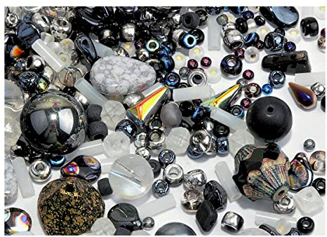 65 g Glasperlen-Mix, Unterirdischer Schatz, Tschechisches Glas (Mix of Czech Glass Beads for Jewelry Making, Beads & Bead assortments. Pressed Beads, Matubo, Rocailles et al. Mixed Shapes and Size)
