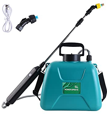 Pulverizador Eléctrico para Jardín, KKnoon Rociador de Hombro Recargable de 5L, Rociador Eléctrico de Mano, Botella de Riego Atomizadora, Rociador de Plantas de Jardín