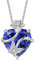 FJ Collier Papillon Argent Sterling 925 Tanzanite Coeur Pendentif Pierre de Naissance Décembre Fleur Rose Bijoux pour Femme
