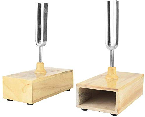 2 Stück Stimmgabel 440 Hz Virbrationsvibration mit Holzresonatorbox, Schallenergie Wissenschaft Bildung Wissenschaftliche Geschenke mit Holzresonatorbox Experimentelles