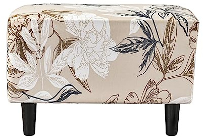 XHDZSW Ottomane Schonbezug, Hockerbezug, Stretch Bezug Ottomane Abdeckung, Hocker Husse für Fußhocker Rechteckig, Überzug Hocker Protector (Blumenschatten)