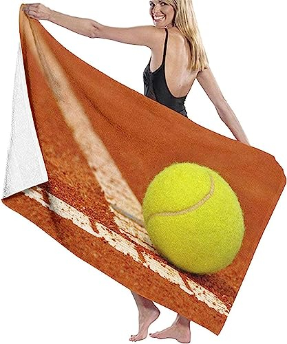 Buohwiwe Tennis Strandtuch 70x150 cm, Weich Schnell Trocknen Microfaser Handtücher, Kinder 3D Strandhandtuch Tennis Strandtücher Badetuch Strandlaken Handtuch Herren Frauen Badetücher