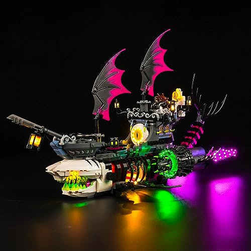 LocoLee Licht Kompatibel mit Lego Albtraum-Haischiff, Beleuchtungs Compatible with Lego 71469 DREAMZzz Albtraum-Haischiff - Nur Lichter Set, Kein Modell (Standard Version)